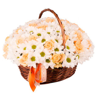 Цветы в корзинке «Комплимент»